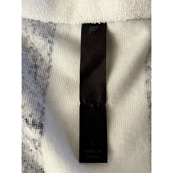 Fabletics Men’s Sz L Island Terry Button Up Navy Striped Retro Cabana Beach Wear - Picture 7 of 10